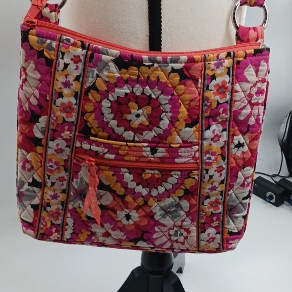 Vera Bradley Purse Pink Orange Floral Crossbody Bag Adjustable Strap - Picture 2 of 6